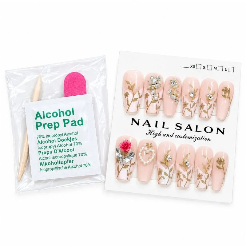 Nails Set With Floral Design